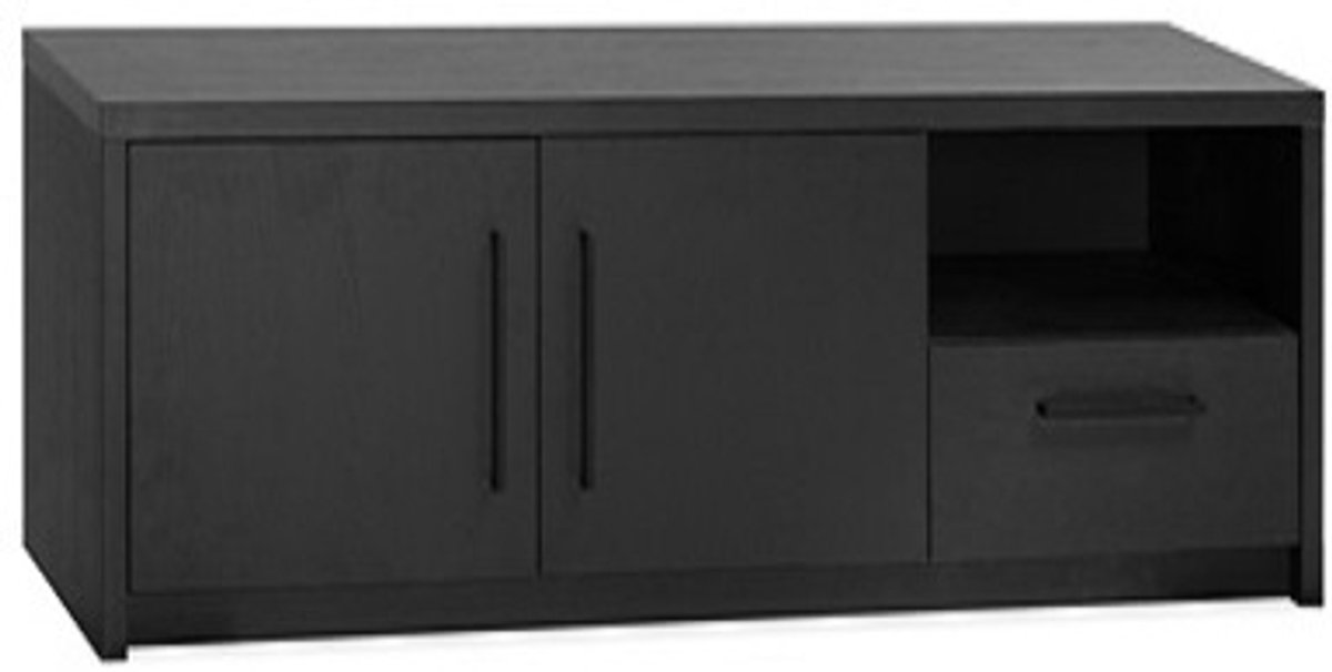 A-Meubel Amsterdam TV-Meubel 2 deurs / 1 lade / 1 open Noir