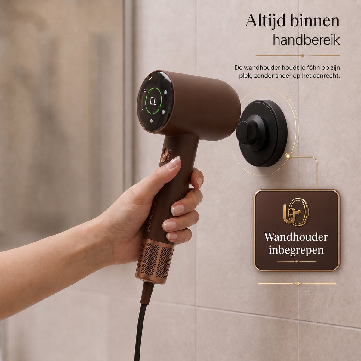 Wellshine Föhn met Diffuser - Ionische Haardroger voor Krullen & Stijl - Haarföhn - Reisföhn - Coolshot - 5 Standen - Incl. 3 Opzetstukken - Sèche Cheveux - Hairdryer - 1600W thumbnail 6