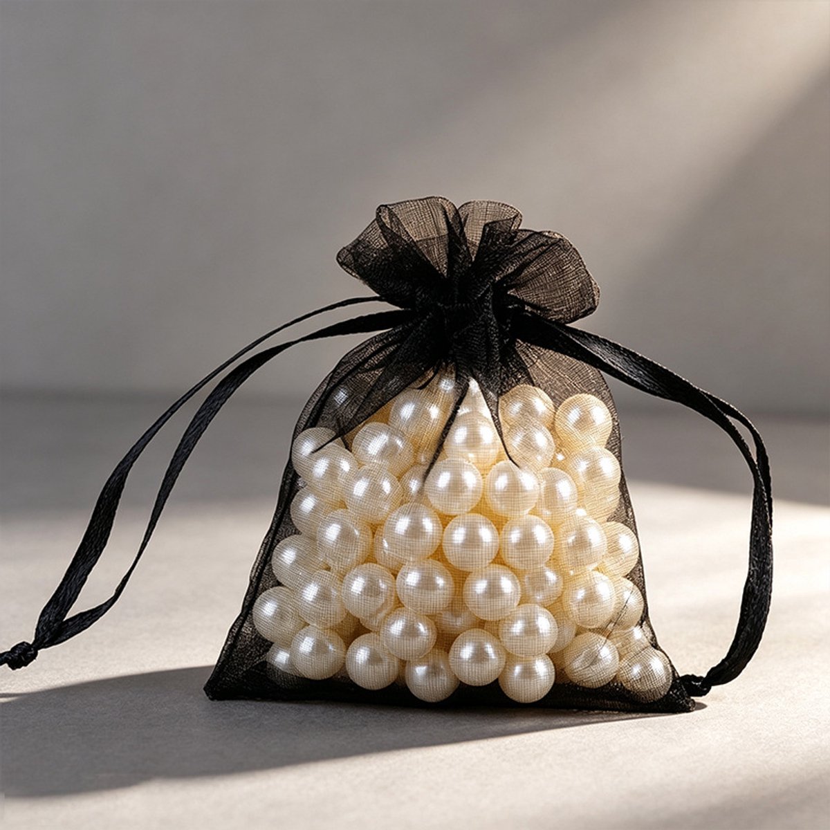 Verpakking van 50 geschenkzakjes, geschikt voor bruiloften, netverpakkingen voor sieraden.-zwart-10*15cm