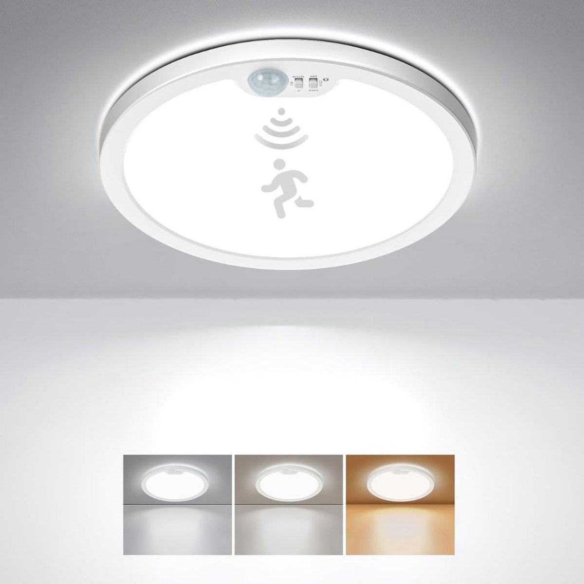 CRLYN® LED Plafondlamp - Bewegingsmelder Verlichting - Automatische Verlichting - Wit