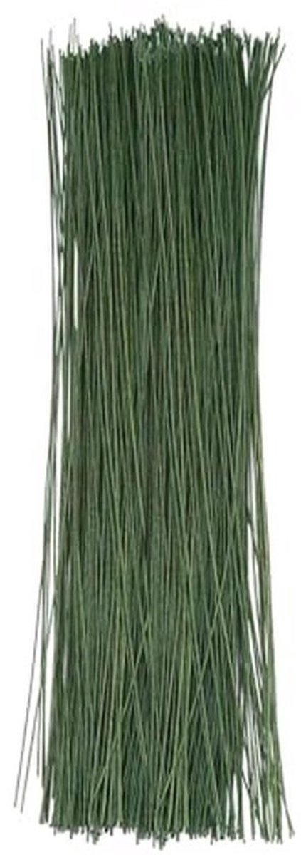 Groene bloemendraad 36 cm x 0,55 mm - 100 stuks voor knutselen en bloemwerk