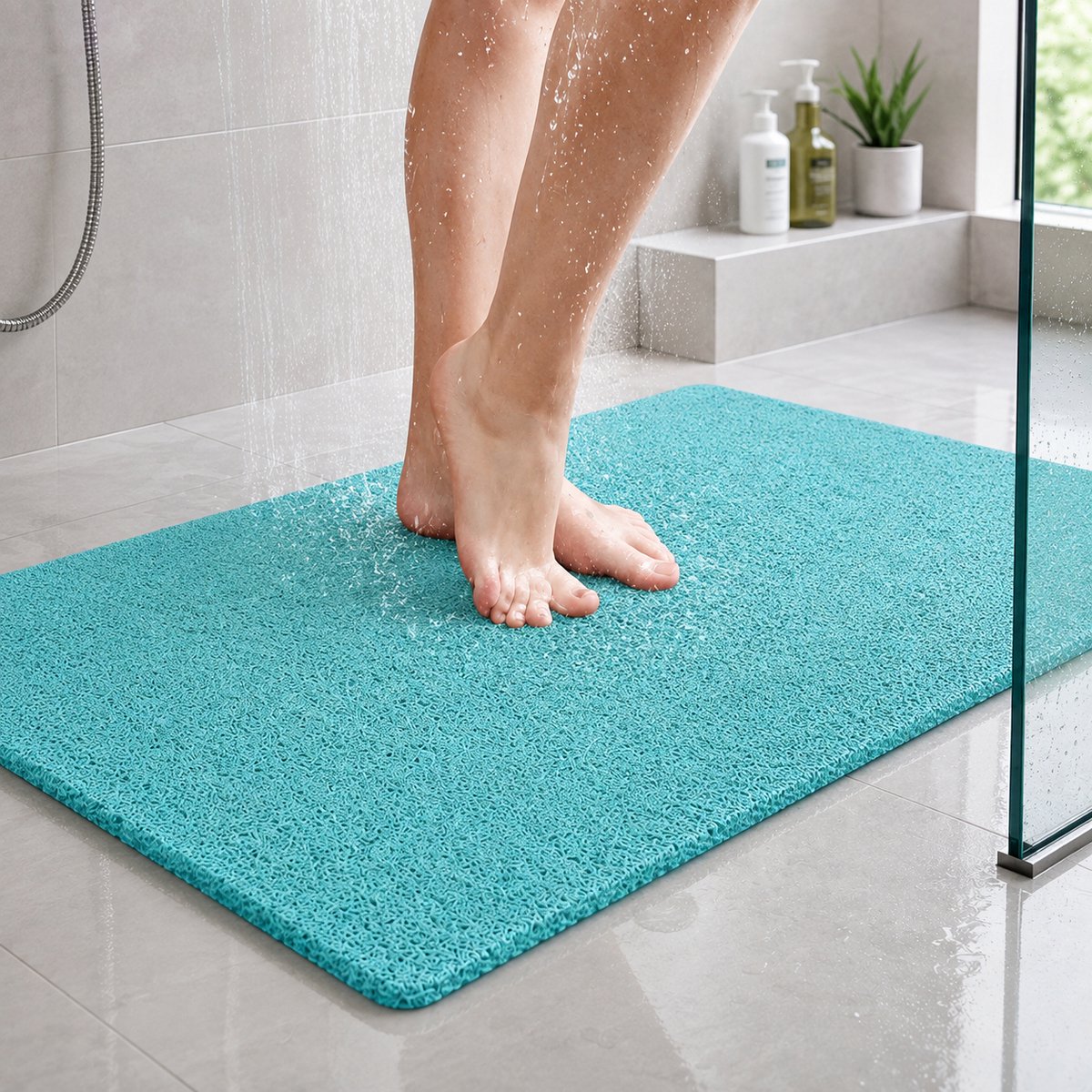 BOTC Douchemat Antislip - Douchemat Antislip voor Douche - 60x40CM - Antislipmat Douche - Blauw