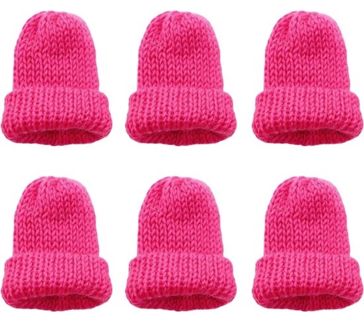 Set van 6 kleurrijke gebreide eierwarmers voor ontbijt