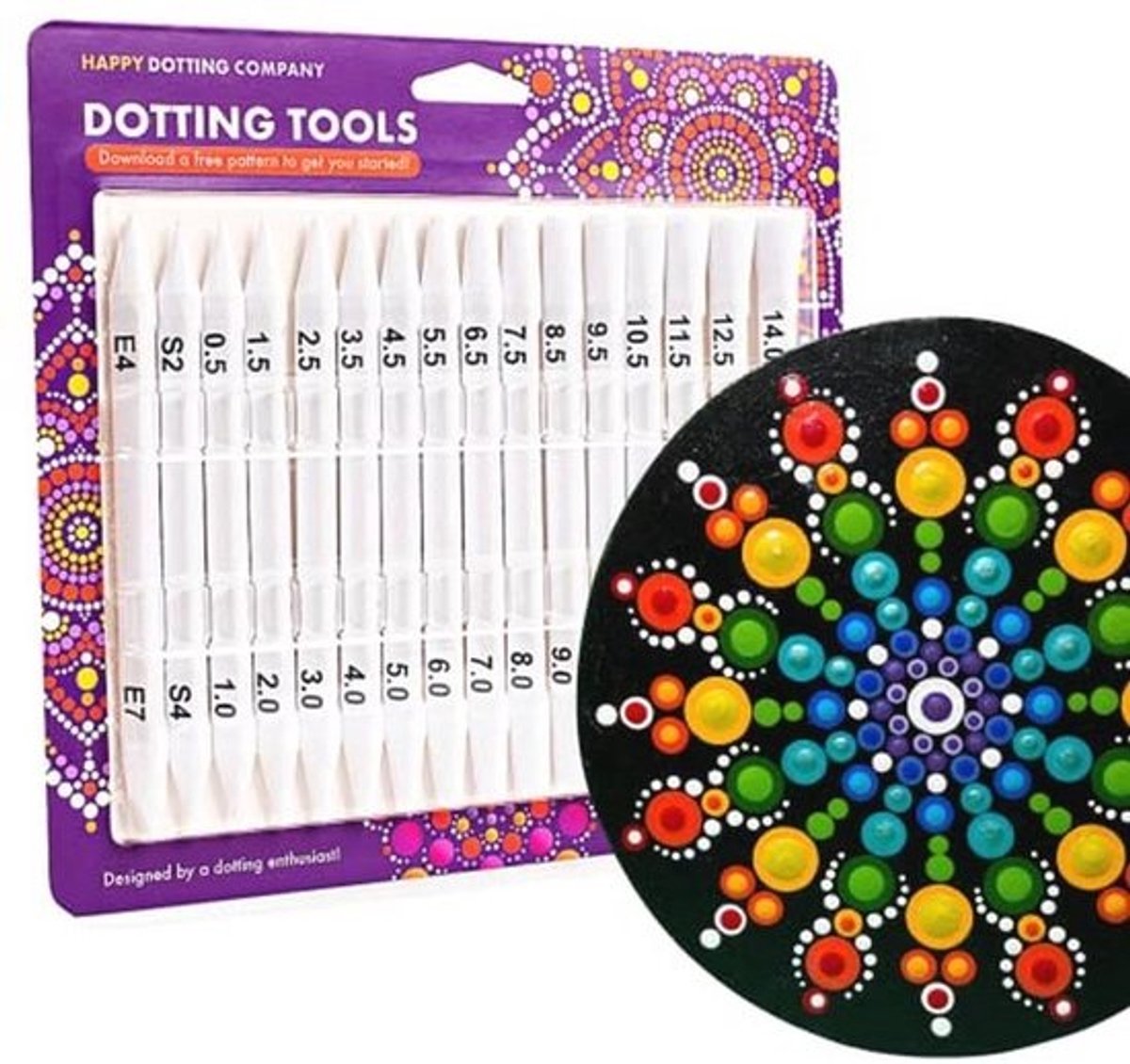 Dotting Tools voor Mandala Dot Art - 16 stuks Double Ended Super Set - Inclusief Stylus en Uniek Ellips Gereedschap