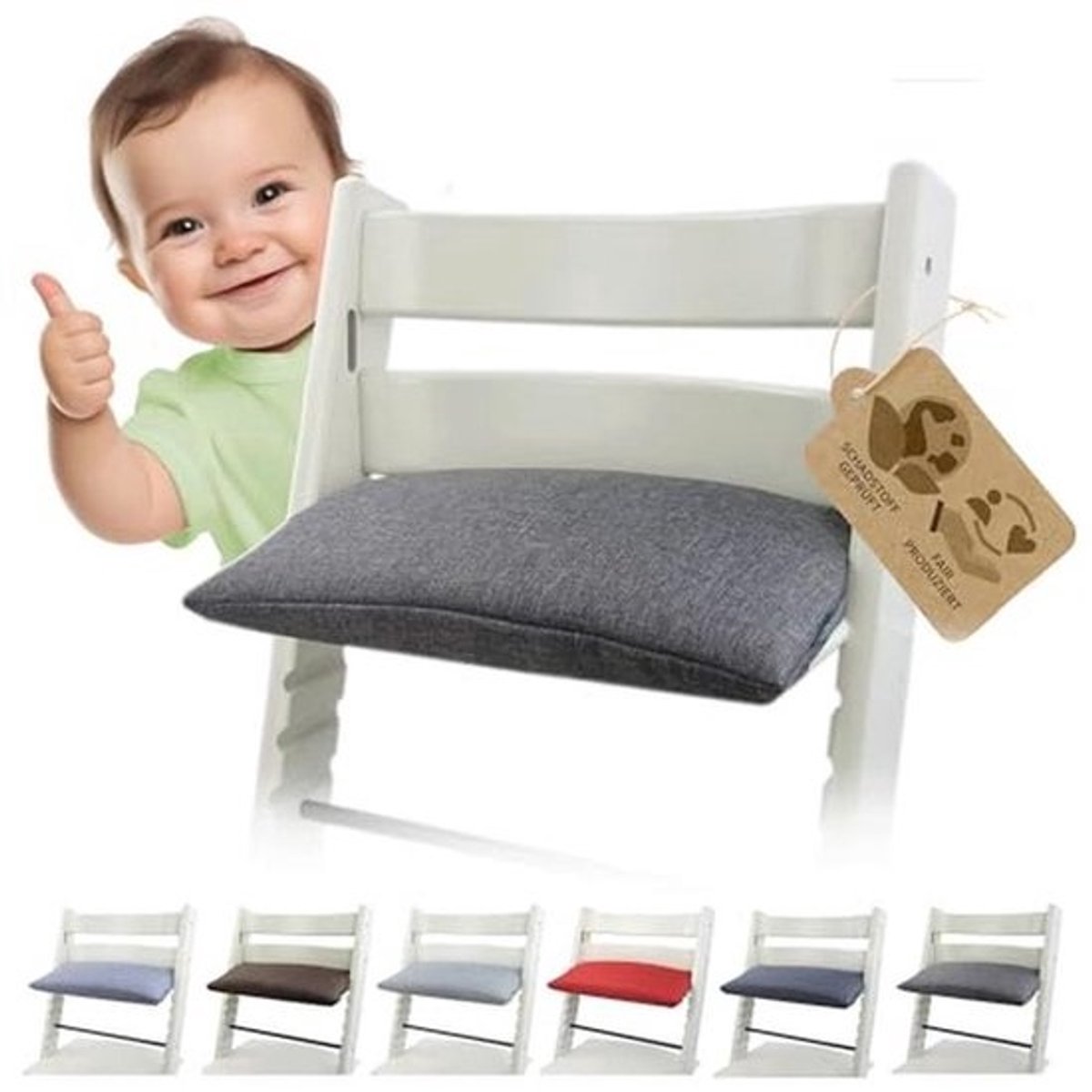 Vervangend Zitkussen voor Kinderstoel - Comfortabele Overtrek voor Stokke Tripp Trapp