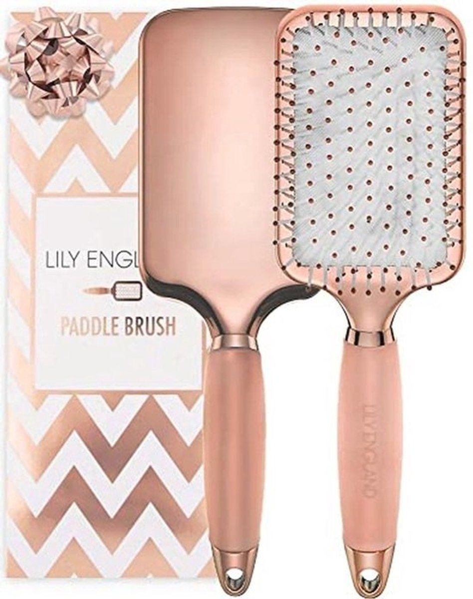 Lily England Paddle Brush, best for detangling, straightening hair and blow-drying - Paddle Brush - Rose Gold