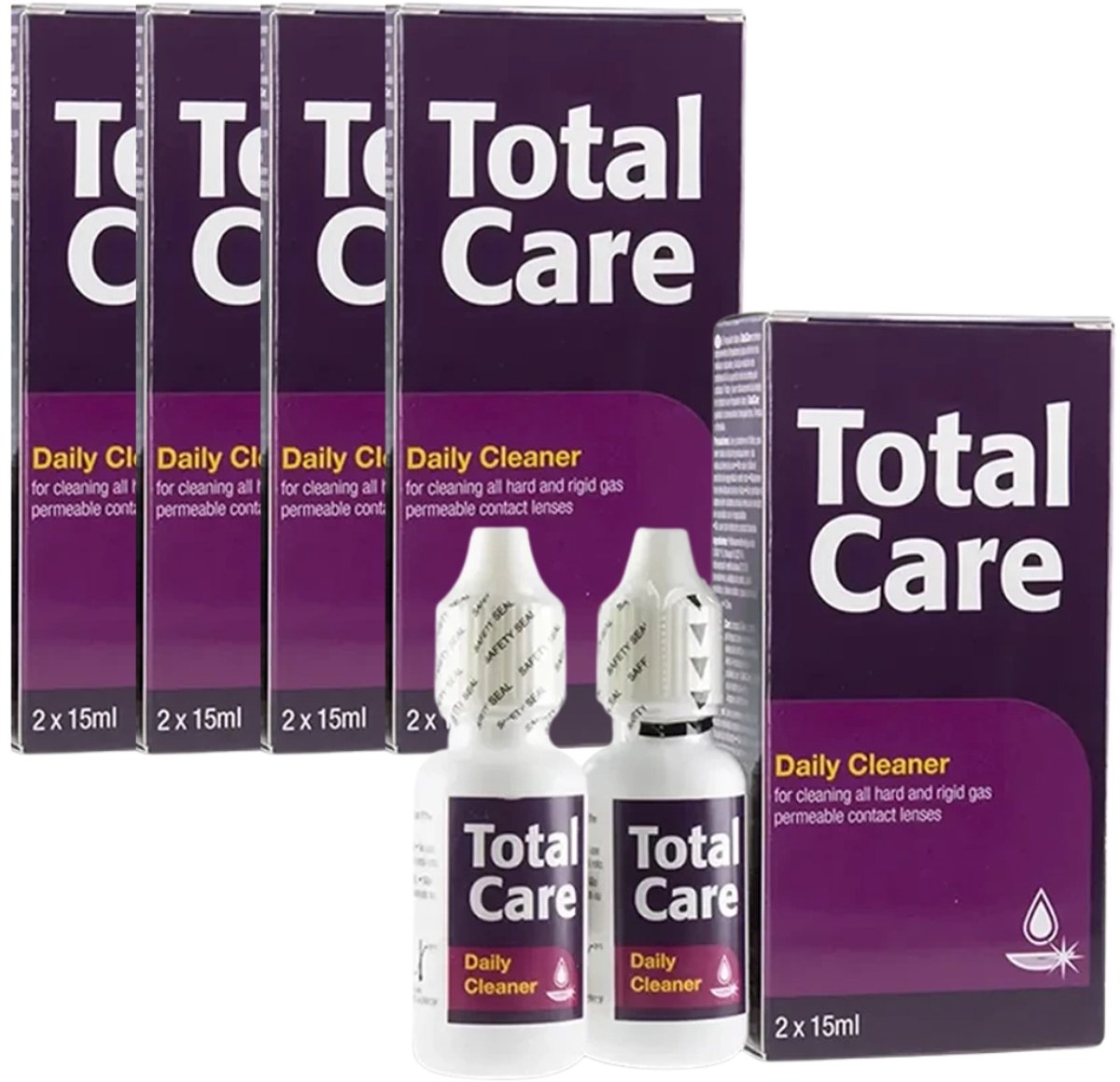 Blink TotalCare Cleaner - Premium Dagelijkse Lenzenvloeistof voor Harde Contactlenzen - Conserveermiddelvrij - Reisformaat - 10 x 15 ml