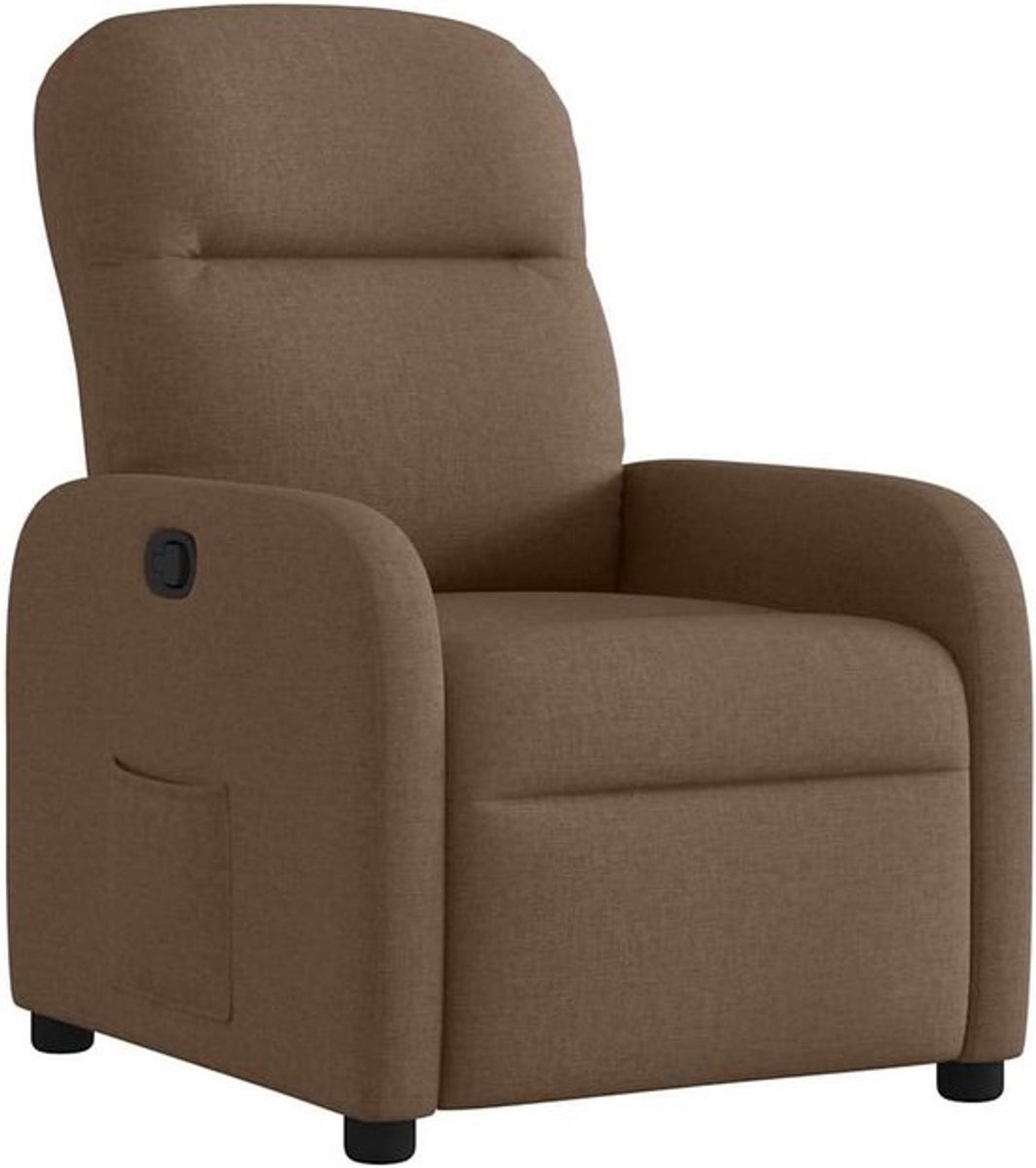 Verstelbare Fauteuil met Stof Bekleding in Bruin - Comfortabele Relaxfauteuil