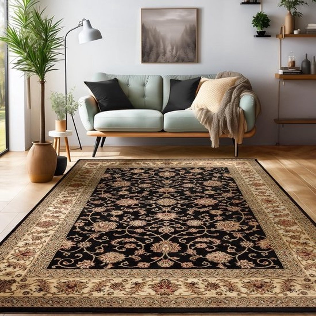 Kortpolig Vloerkleed - Oosters Tapijt - Woonkamer Decoratie - Oeko-Tex Gecertificeerd - 300 x 400 cm - Zwart