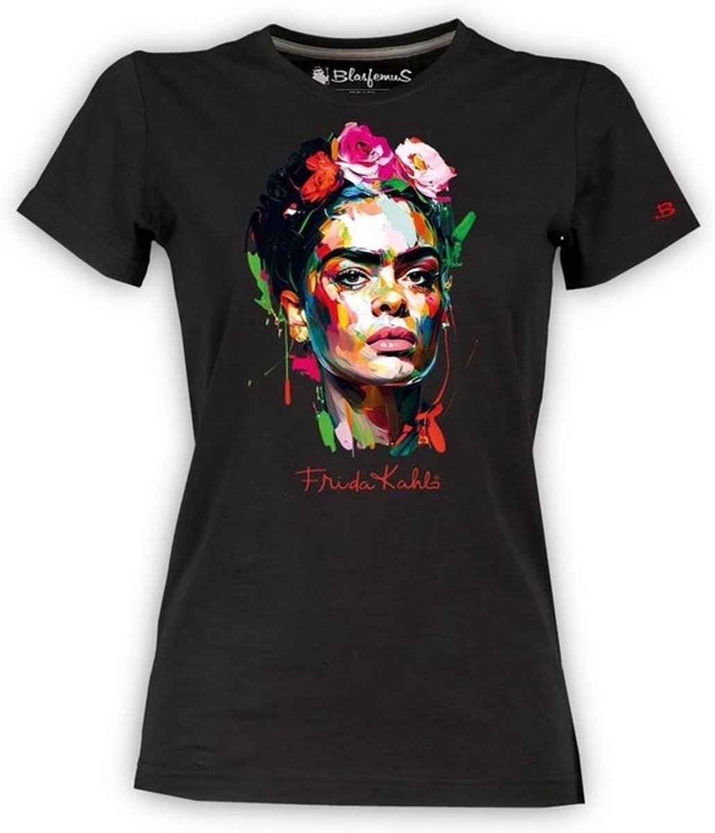 Dames T-shirt met Kunstprint – Energieke Kleuren – 100% Katoen