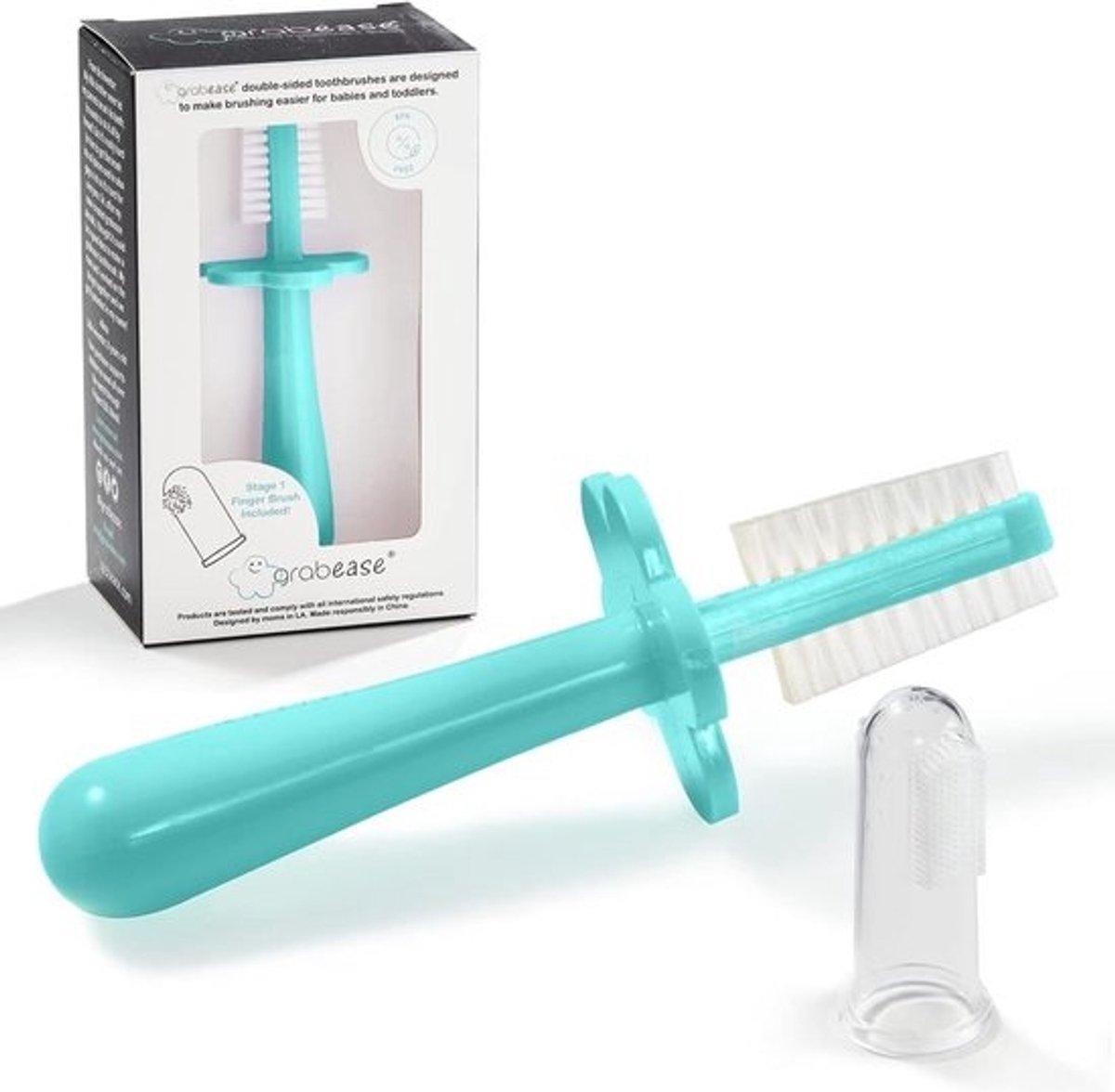 Dubbelzijdig tandenborstel kinderen - Teal - 0,2 kg - Voor optimale mondhygiëne en motorische ontwikkeling