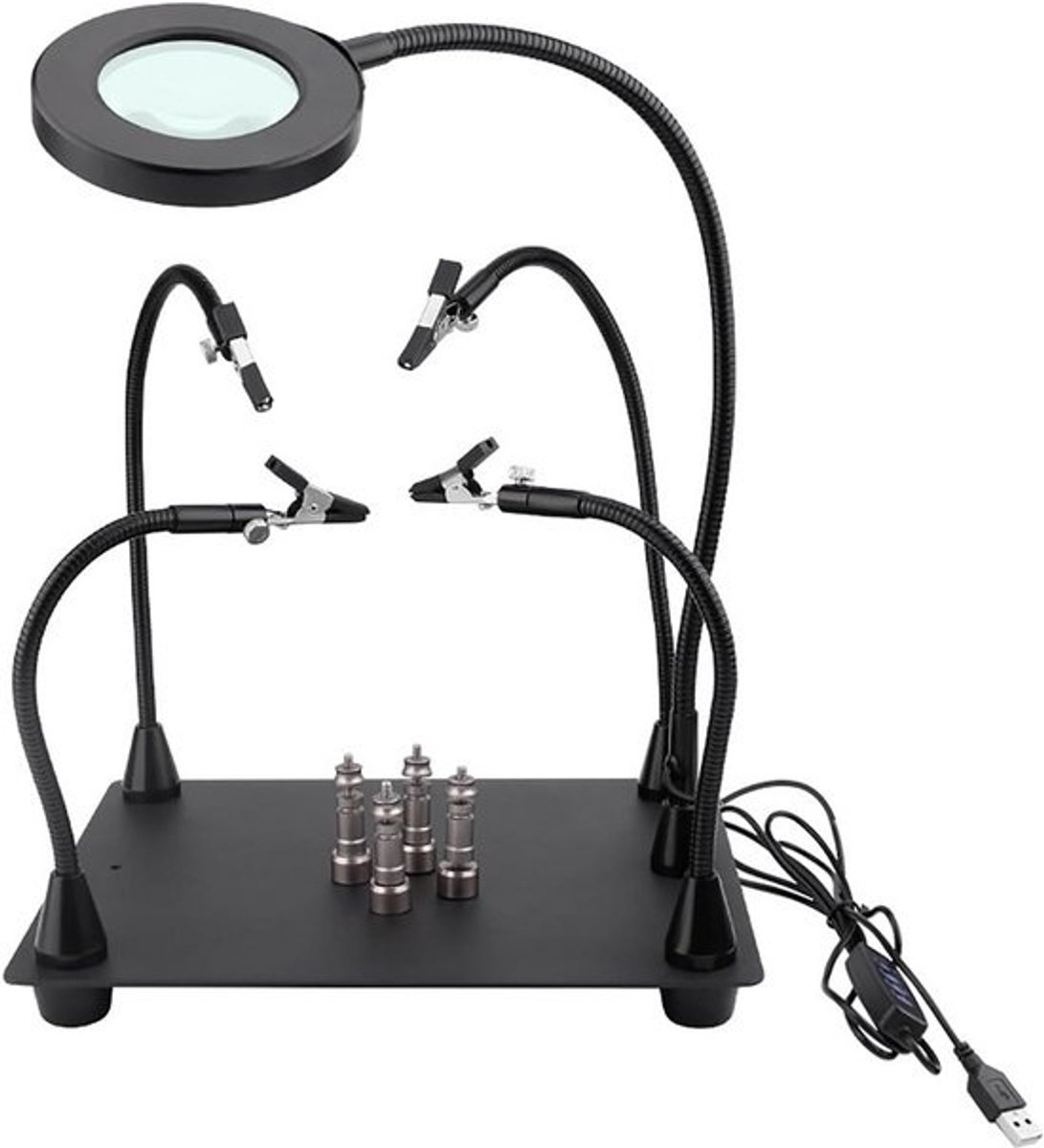 Verstelbare Soldeerhulp met 6x Vergroting en LED Verlichting voor Elektronica en Hobby