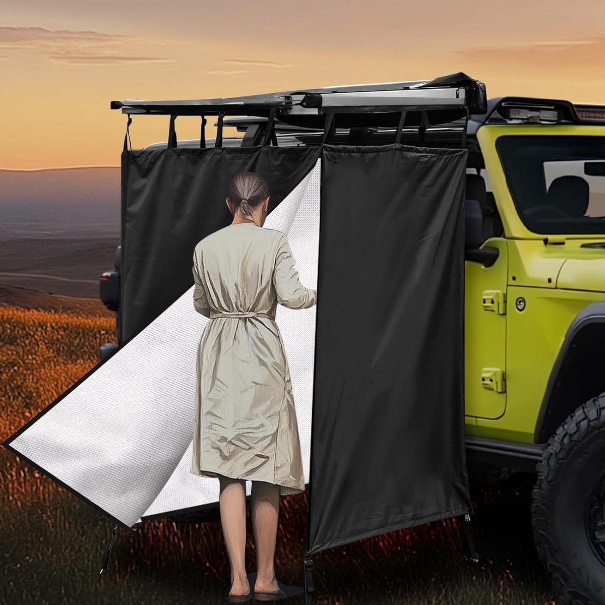 Douche Tent - Privacy Shelter - Outdoor Kamperen - Waterproof Oxford Stof - 105 x 105 x 210 cm - Zwart