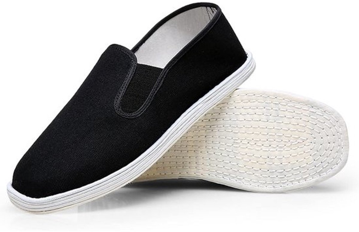 Traditionele Chinese Canvas Schoenen Unisex - Handgemaakt Zwart Katoen voor Tai Chi en Kungfu