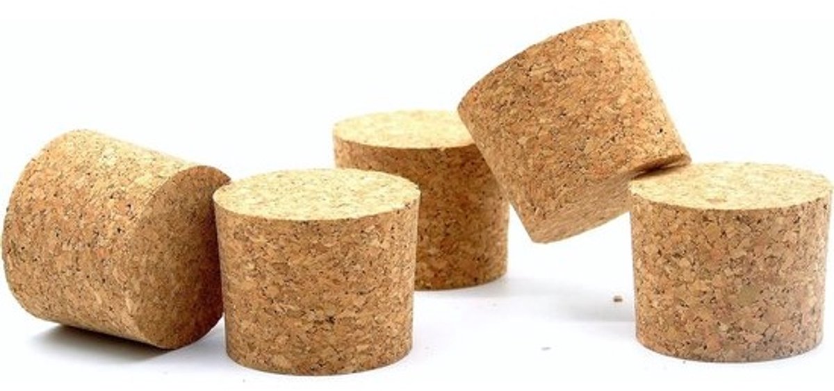 Conische Kurken 40/33mm x 5 - Tapse Stoplappen voor Flessen en Potten