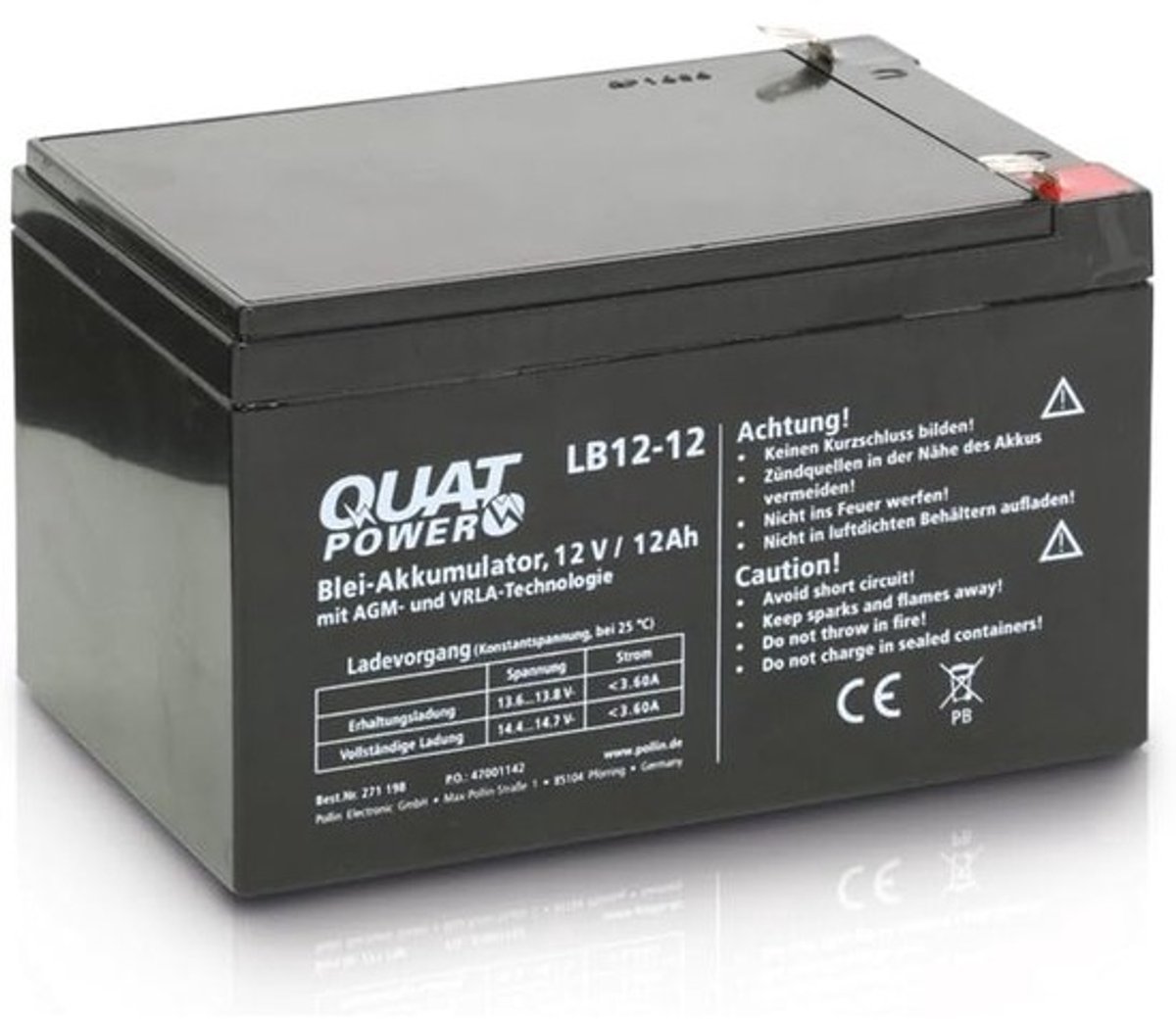 Oplaadbare Batterij - Accu 12V - Energie Opslag - Loodzuur Technologie - 12 Ah Capaciteit