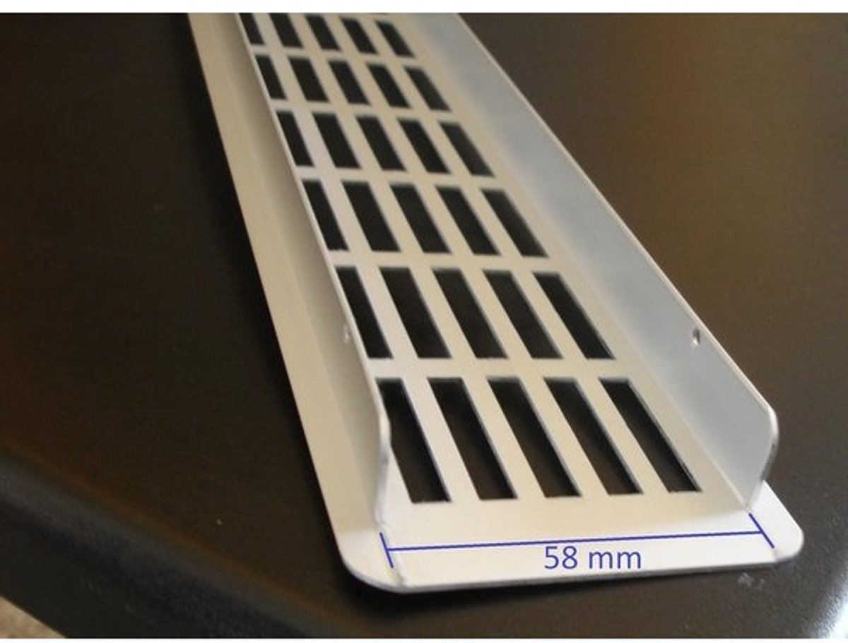 Ventilatierooster Aluminium 44x7 cm voor Keuken, Kast of Plint - Geanodiseerd