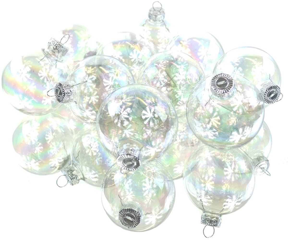Kerstbal glas d6 cm trnsp/irs 10st