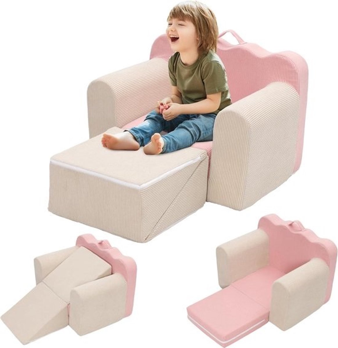 Kinder slaapbank - Zetel bed - Spelen lezen - 3-in-1 transformeerbaar