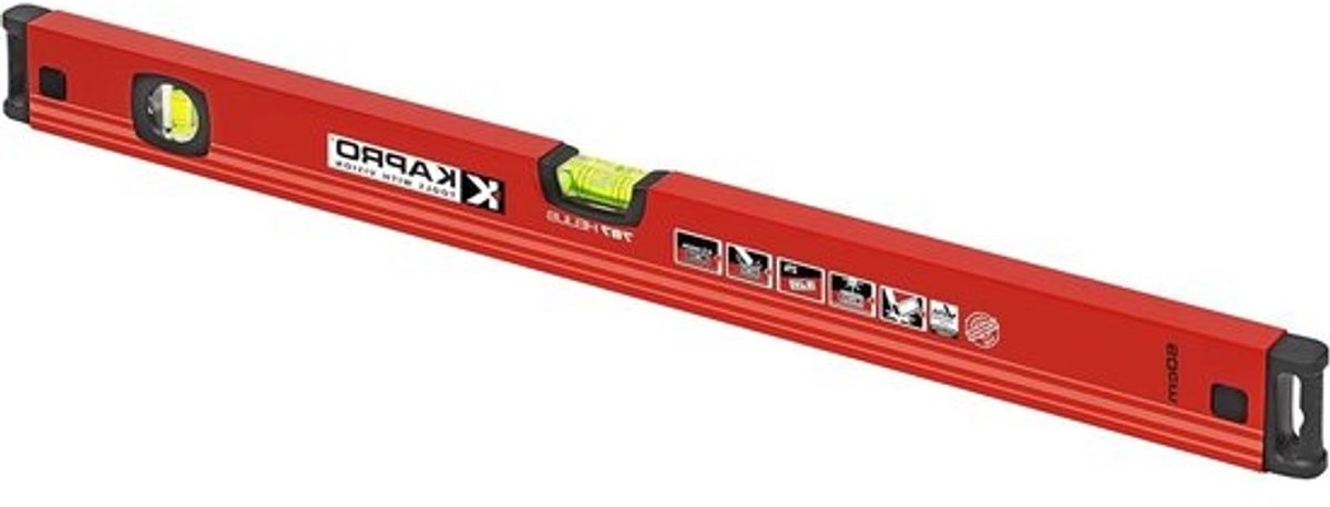 Magnetisch Waterpas - Niveau Gereedschap - Muren Uitlijnen - Wandgreep Functie - 60 cm - Rood
