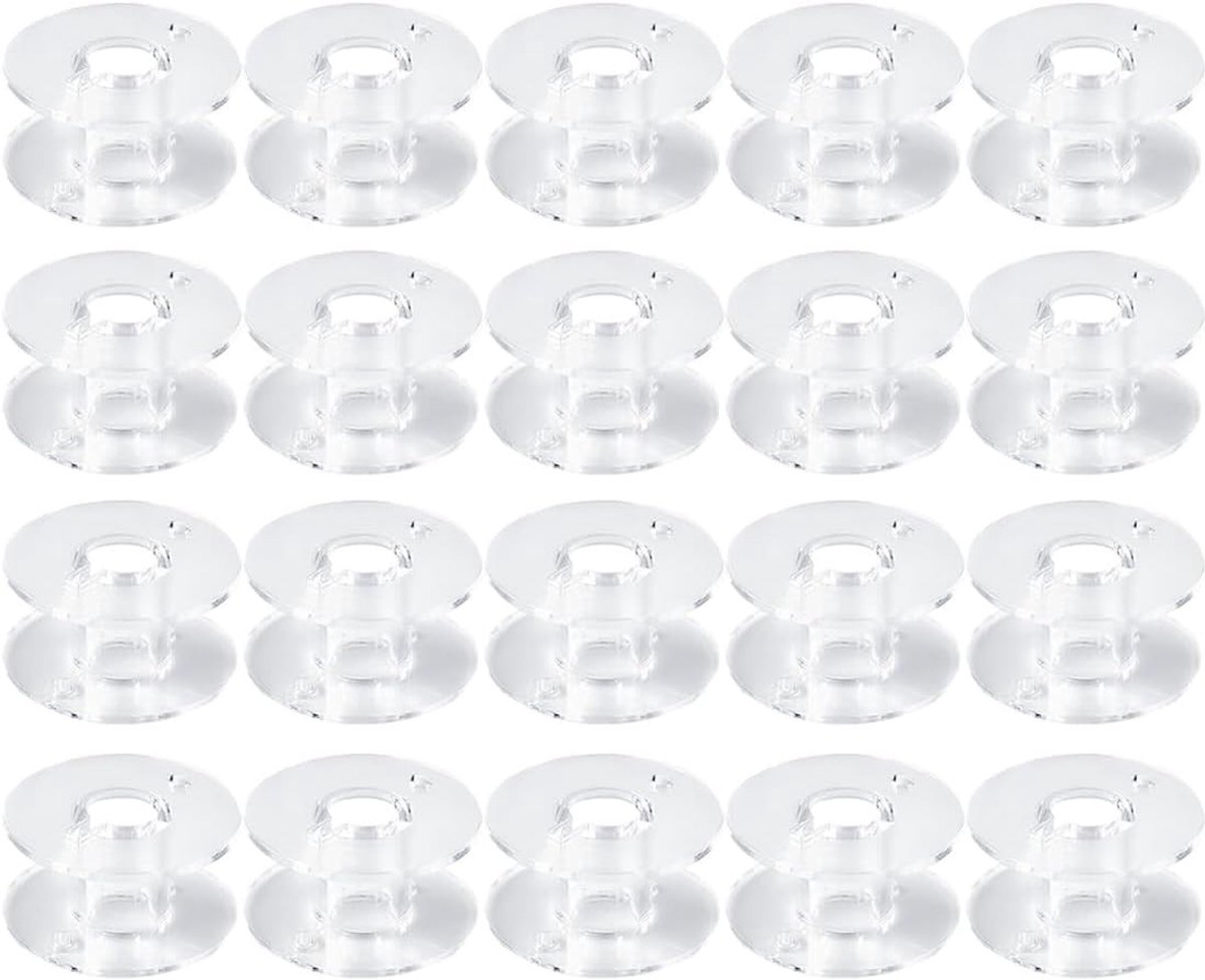 20 Stuks Universele Naaispoelen in Doos, Transparante Plastic Naaispoelen voor Naaimachines
