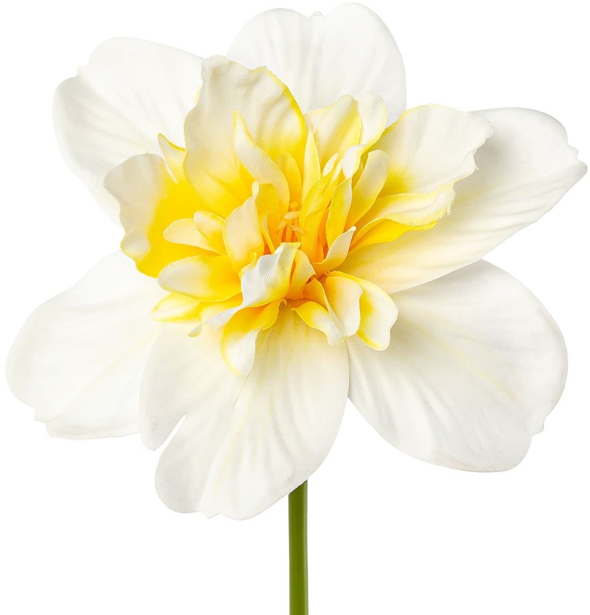Gasper Narcissen Wit en Geel Gevulde Bloem 40 cm - Kunstbloemen