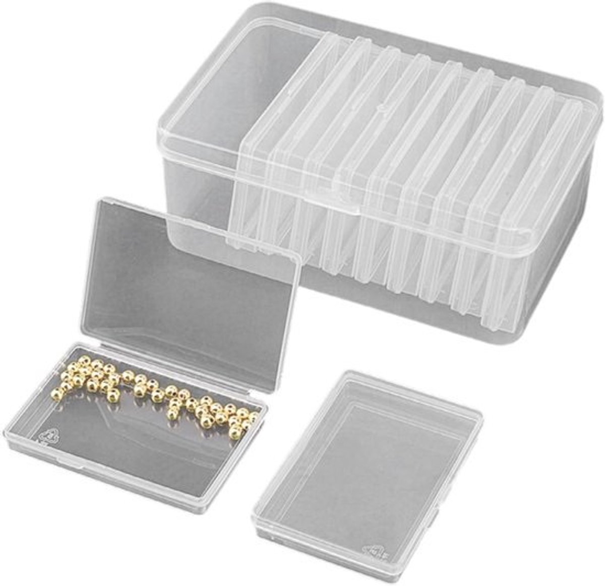 Speelkaartendoos Opbergdoos - Transparante Organizer - Kaarten Verzamelen - Met 11 Deckcases - 17.9x11.9x8.4 cm - Transparant