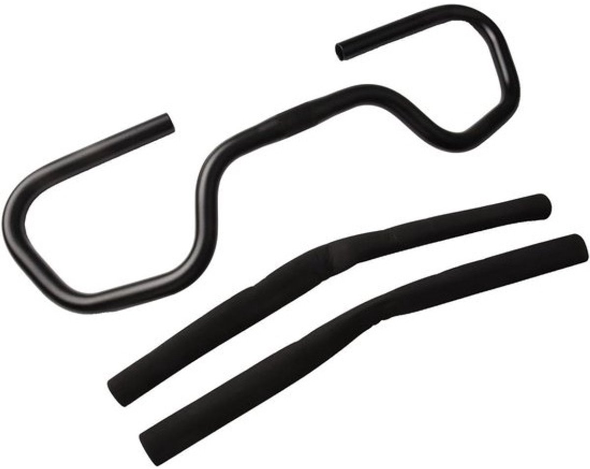Vlinderstuur Fiets - Toerstuur trekking - Comfortabel fietsen - Inclusief 2 grips - 580 mm breed - Zwart