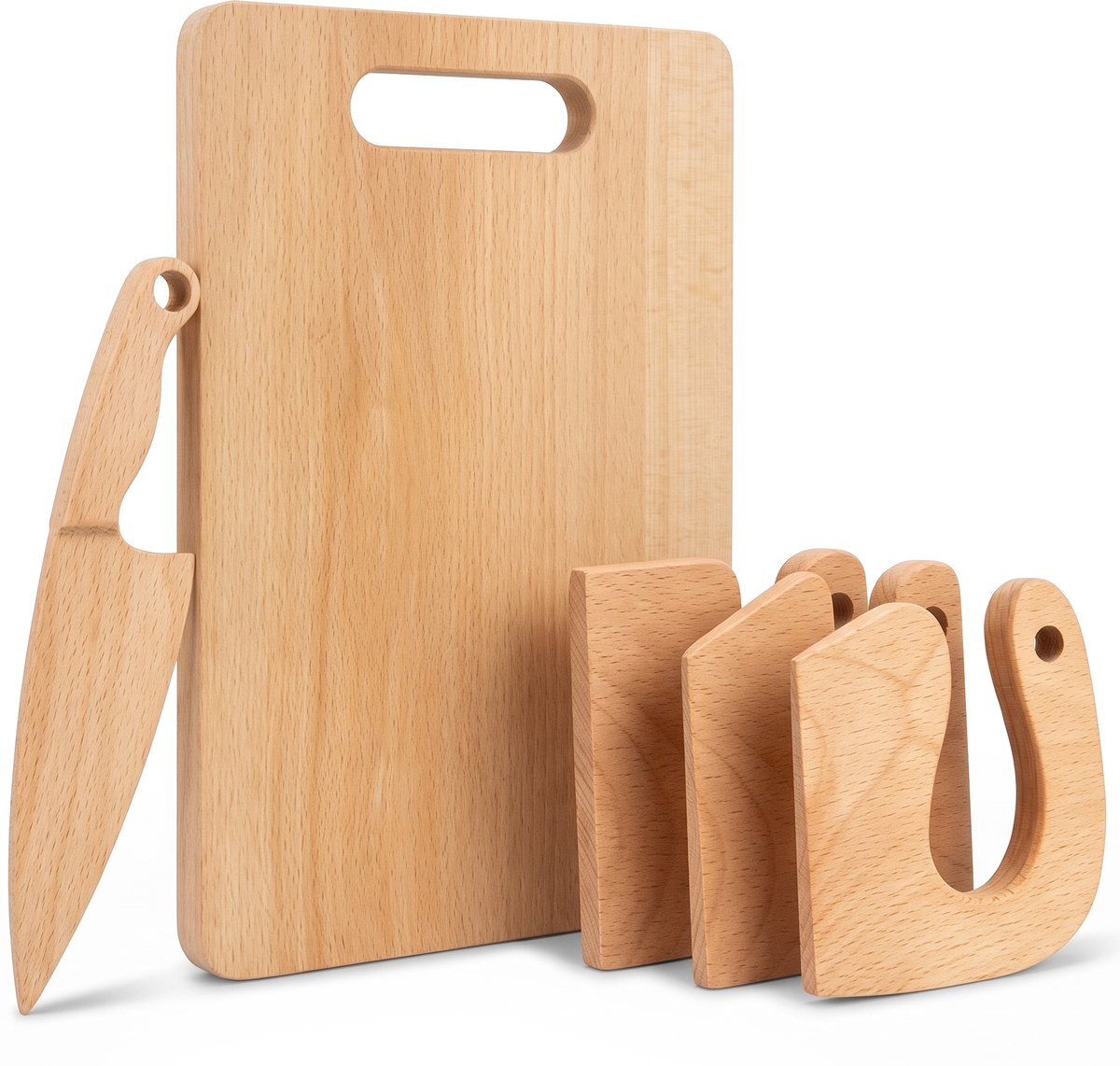 Bol.com Kindermessen Set - Hout - 5 delig - Montessori mes - Koken kinderen - Zelfstandig koken - Kindvriendelijk materiaal - Qw... aanbieding