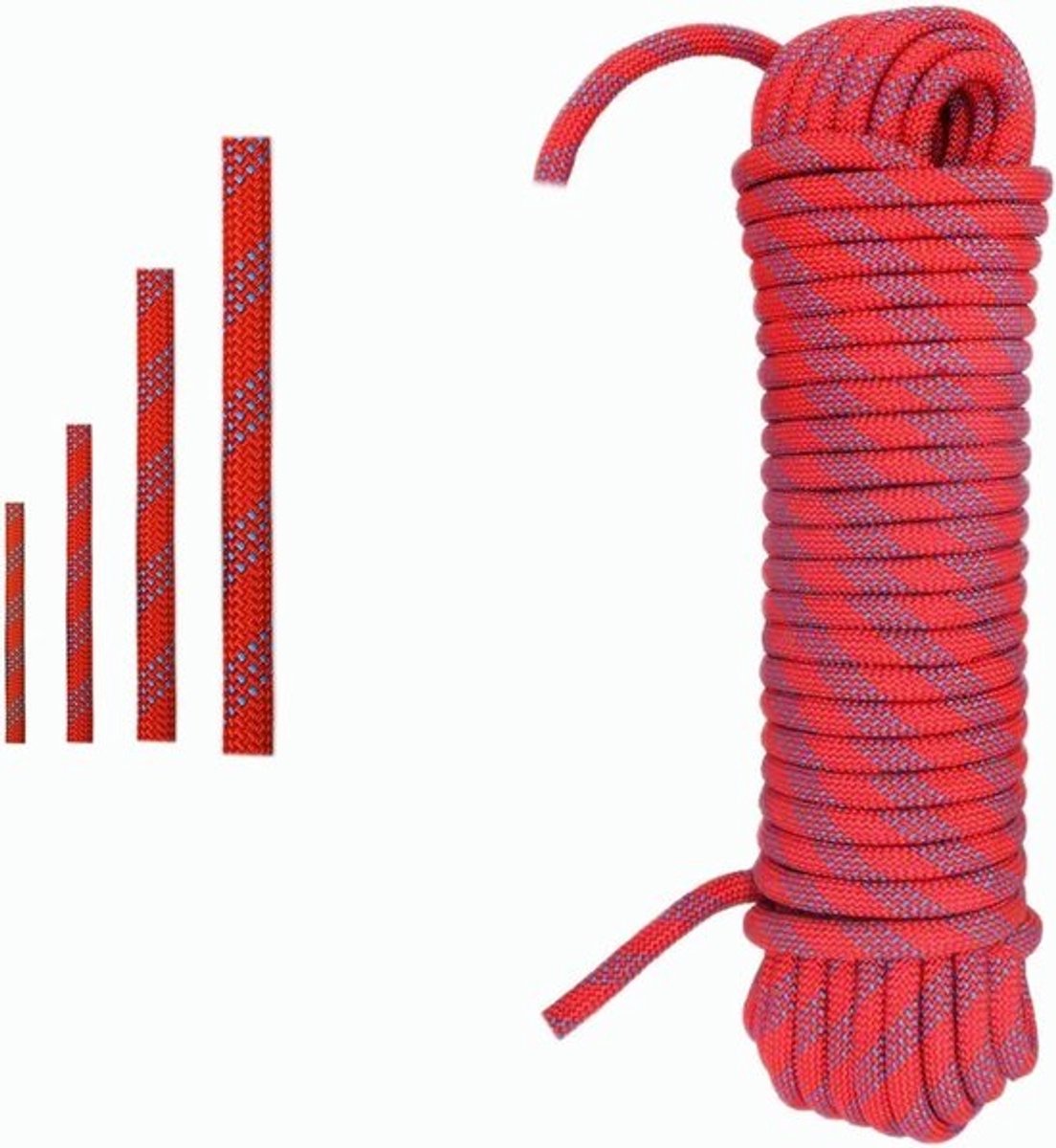Gevlochten Touw - Industrieel Koord - Veilig Bevestigen - Hoge Slijtvastheid - 12mm x 30m - Rood