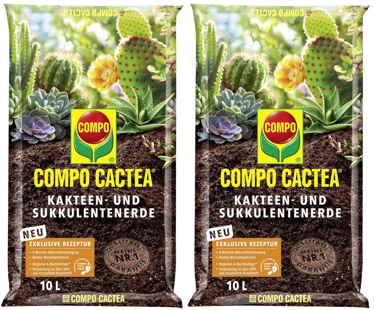 COMPO Cactea cactussen- en vetplantenaarde 2 x 10 liter