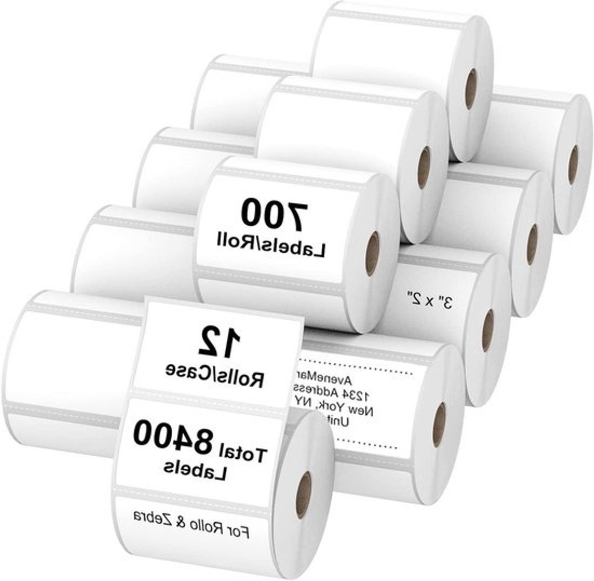 Thermische Etiketten - Barcode Labels Adresetiketten - Labels Printen - Vlek- en Waterbestendig - 76 mm x 51 mm - Wit
