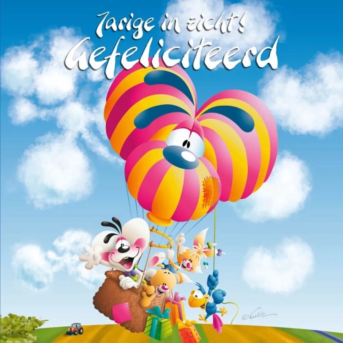 Diddl - 3d- hologram wenskaart - Jarige in zicht! Gefeliciteerd