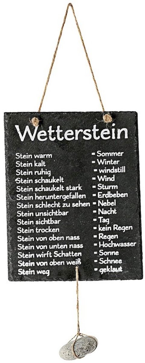 Weerstation Leisteen - Weersteen - Tuindecoratie - Humoristische Weersindicatie - 20x25 cm