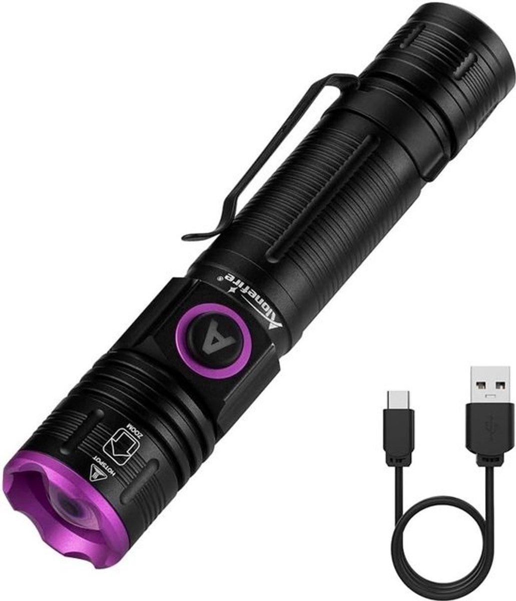 UV Zaklamp 365nm Oplaadbaar met USB voor Detectie