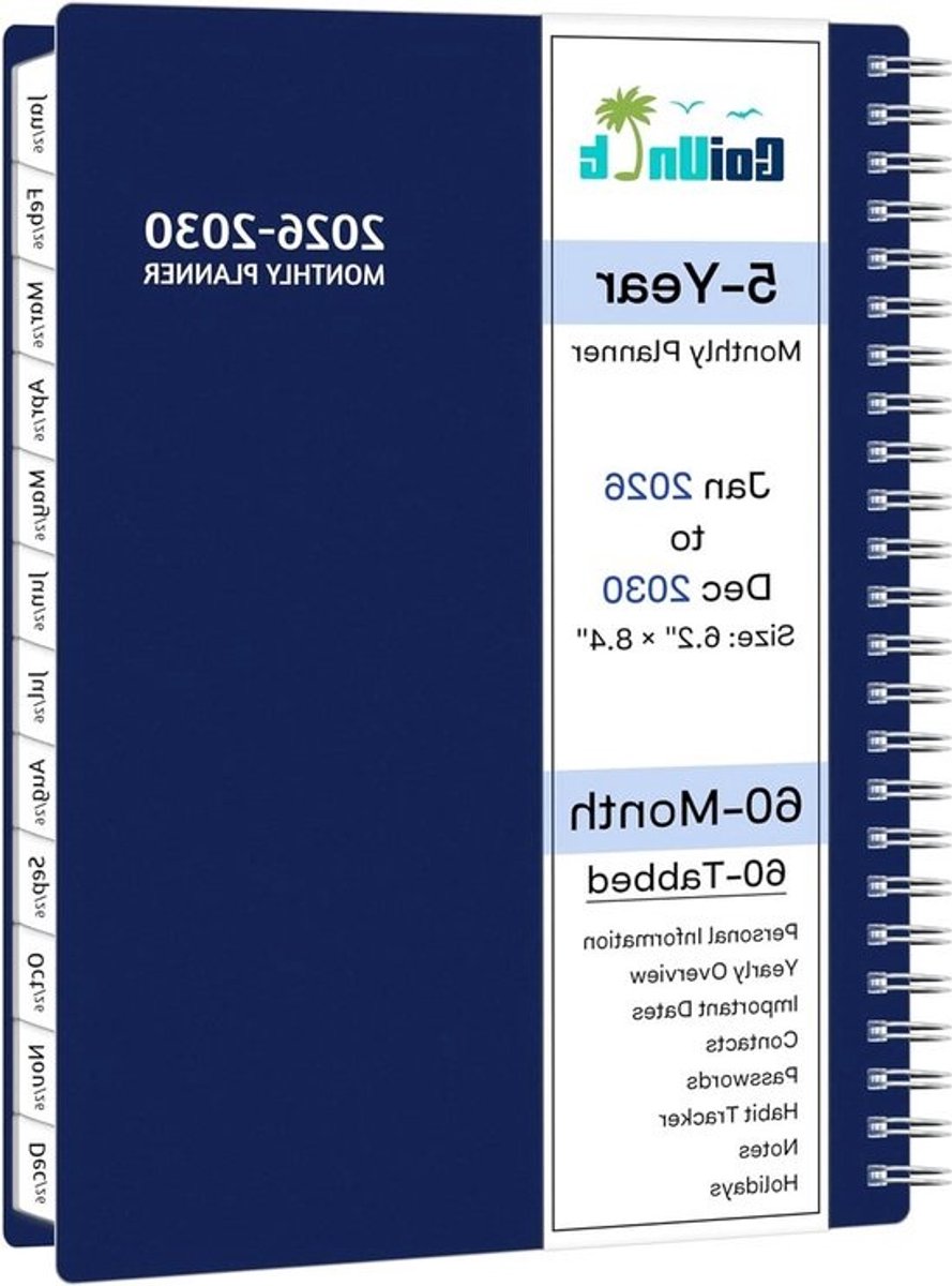 Maandplanner - Agenda Planner - Planning Maken - Gedetailleerd Overzicht - A5 - Blauw