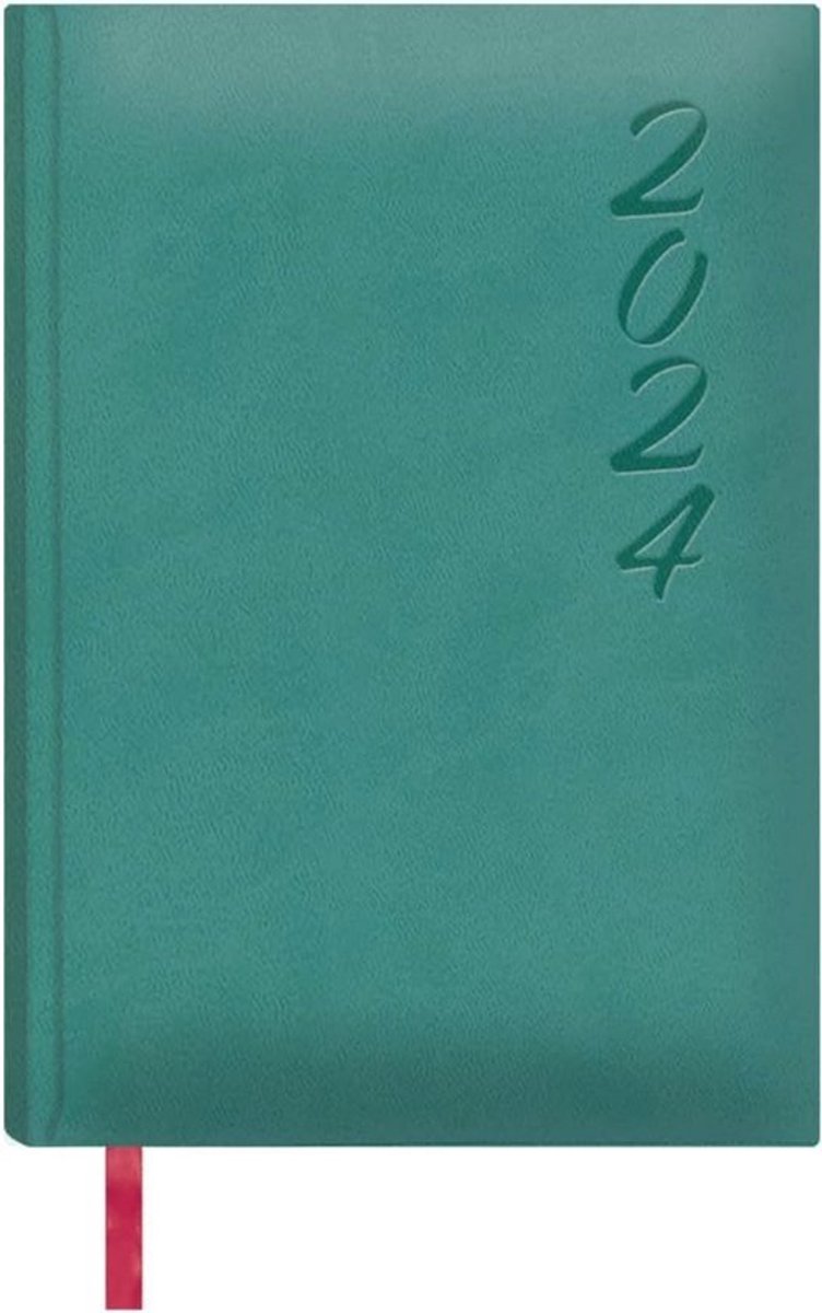 Kalender 2024 A5 - Dagpagina - 336 pagina's - Hard Cover - Groen