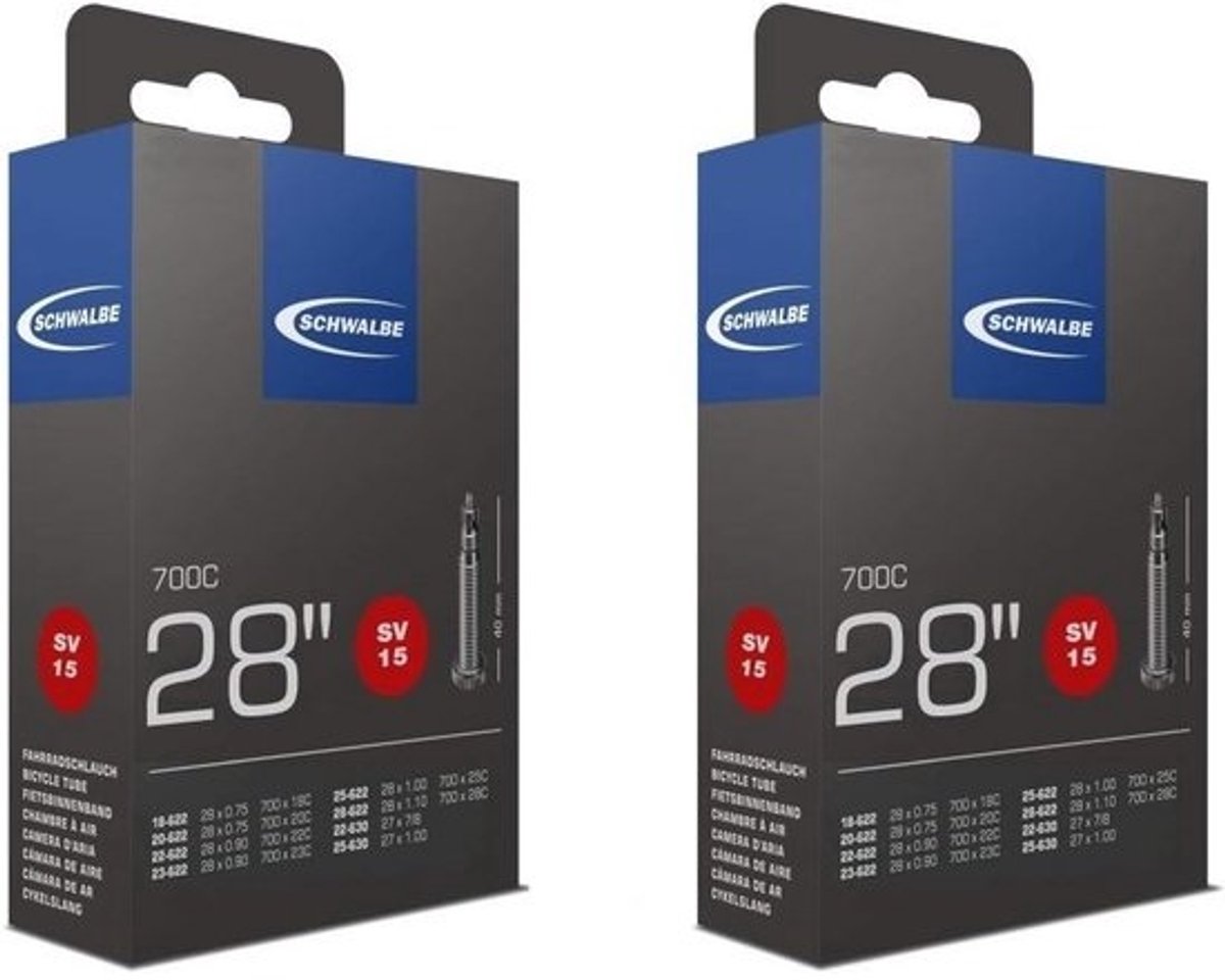 Binnenbandsysteem voor fiets 700C - 2 stuks - Uniseks - Zwart