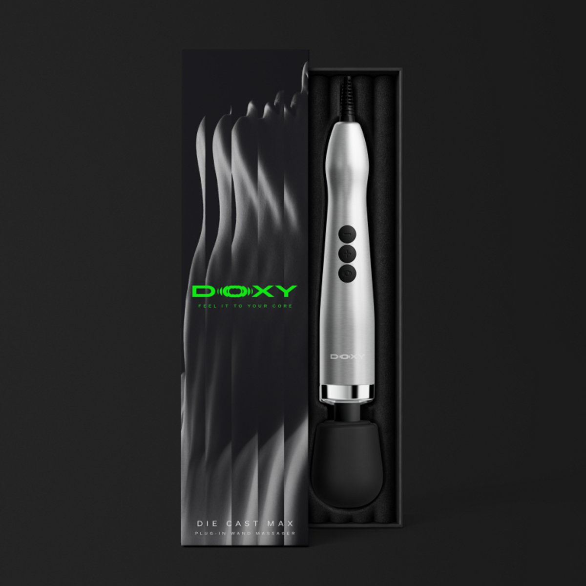 Doxy 2.0 - Die Cast Max Plug‑In - Metal - Silver - Doaxy Wand Massager - Wand Vibrator
