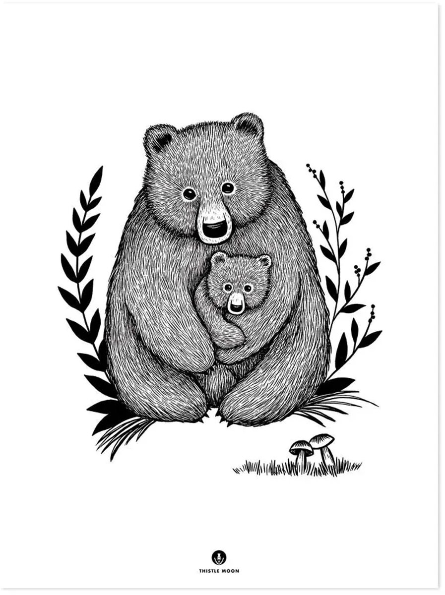 Lilipinso poster beer liefde zwart wit