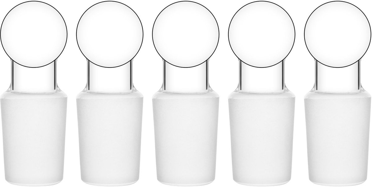 Labasics Massieve Glazen Stoppen, Borosilicaatglas Stoppers, Luchtdichte Afsluiting voor Laboratoriumflessen - ShopVlot