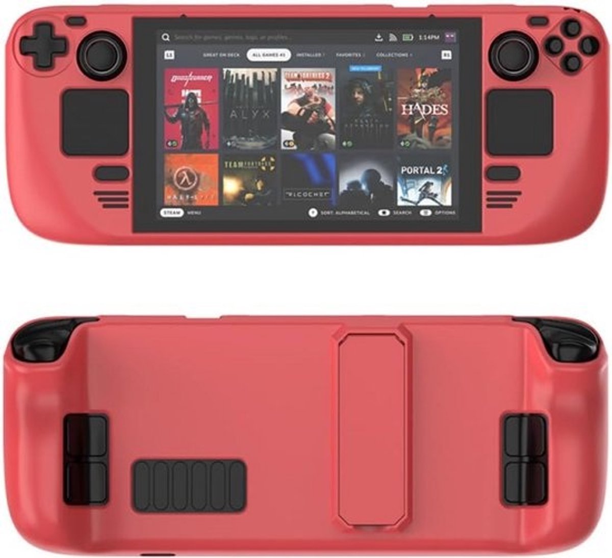 Robuuste Beschermhoes met Kickstand voor Steam Deck - Schokabsorberend en Krasbestendig