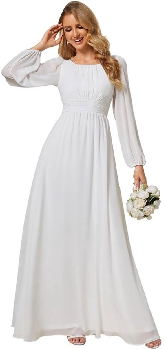 Elegante Lange Avondjurk met Lange Mouwen voor Ceremonies