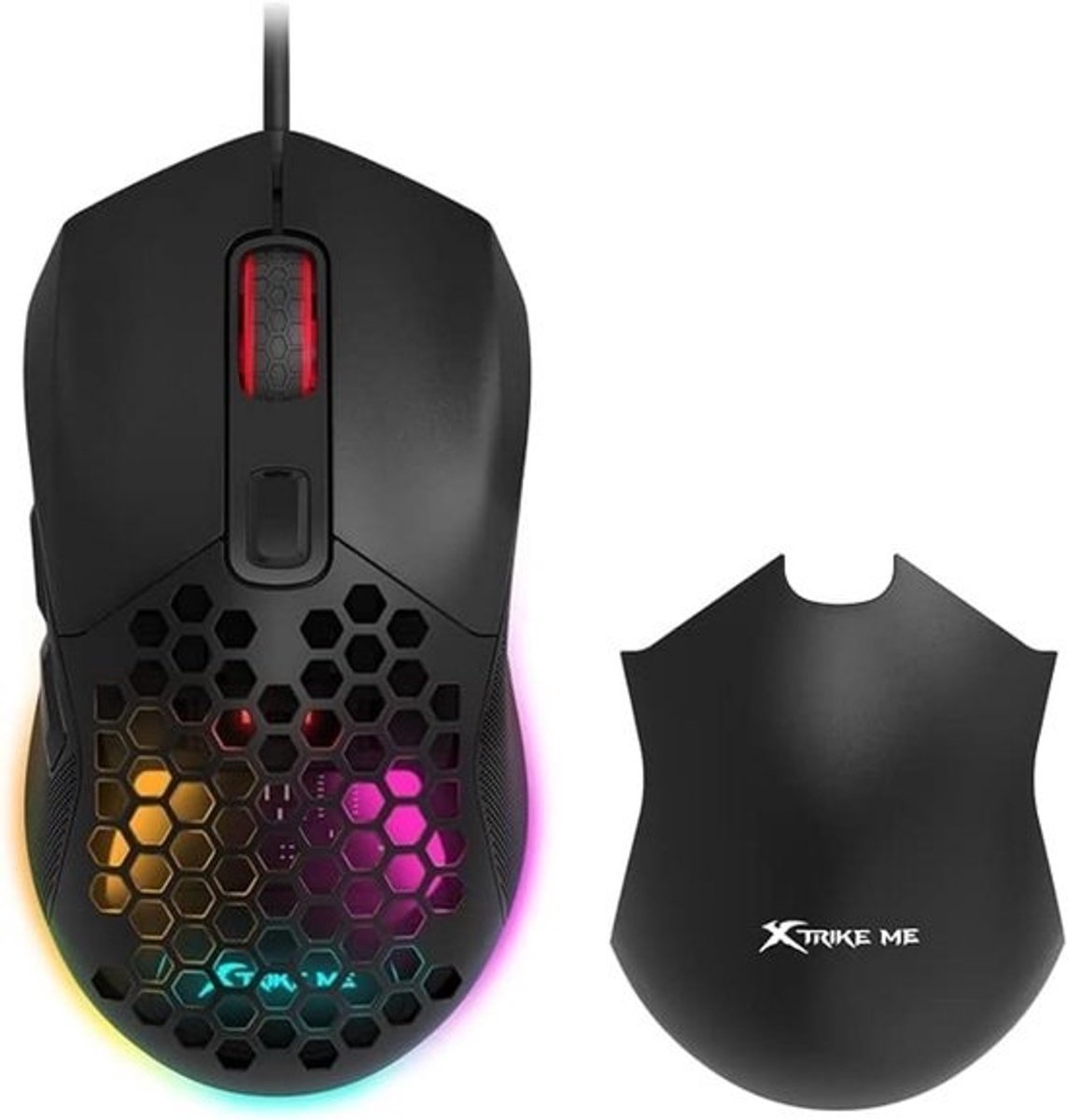 xtrike me GM316 RGB-gamingmuis - optische sensor 7.200 DPI - Afneembare bovenhuid - Lichtgewicht 67G