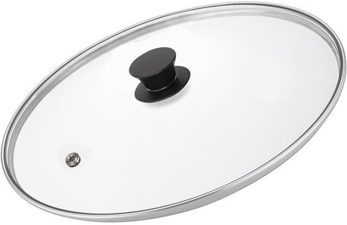 Glas Deksel 13,5 Inch 34 cm met Stoomventiel - Universeel Geschikt voor Pannen, Potten, Koekenpannen en Woks