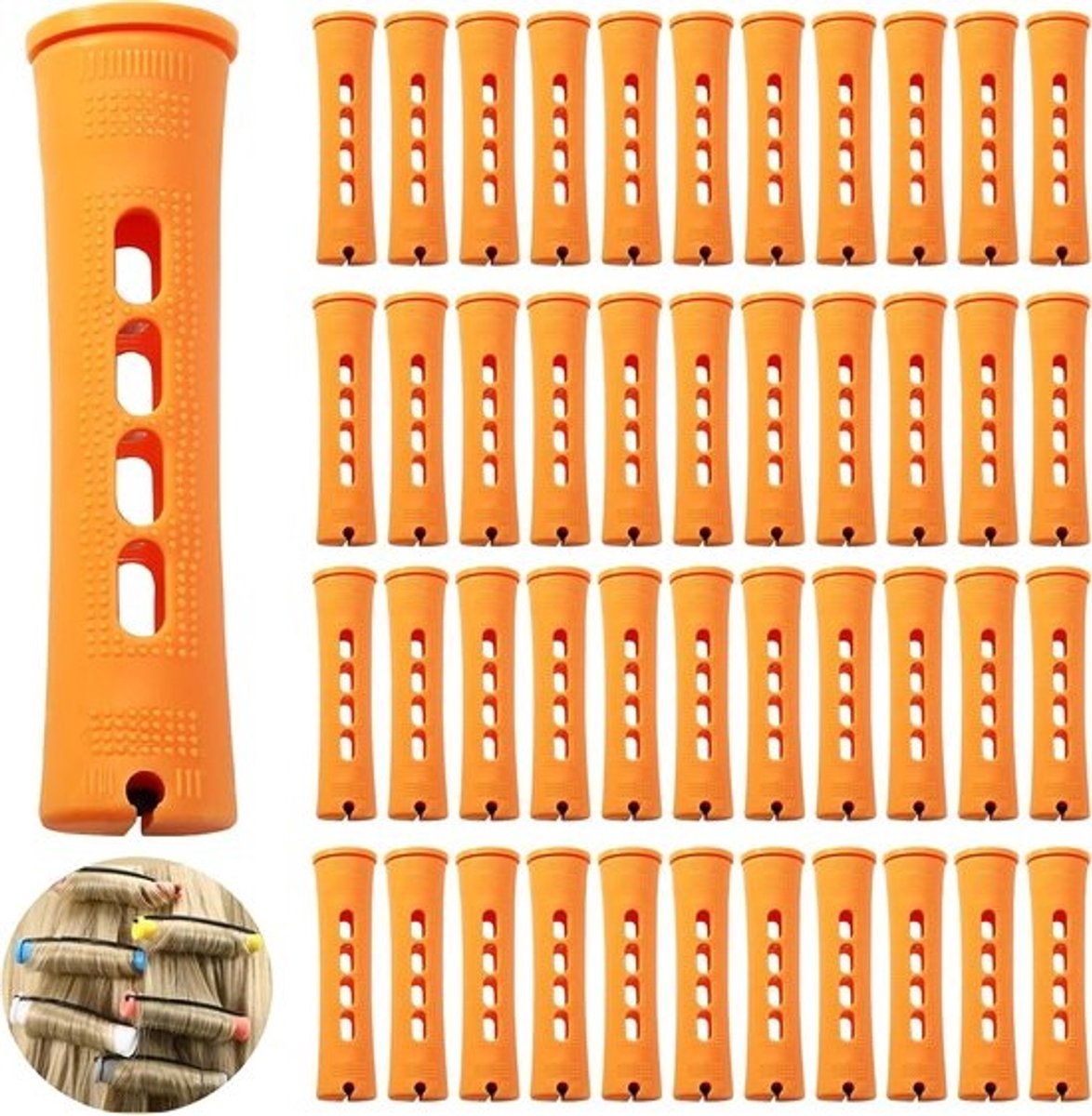 60 Stuks Haarrollers voor Permanente Krullen - Kleine Diameter (2.2 cm) - Voor Kort en Lang Haar