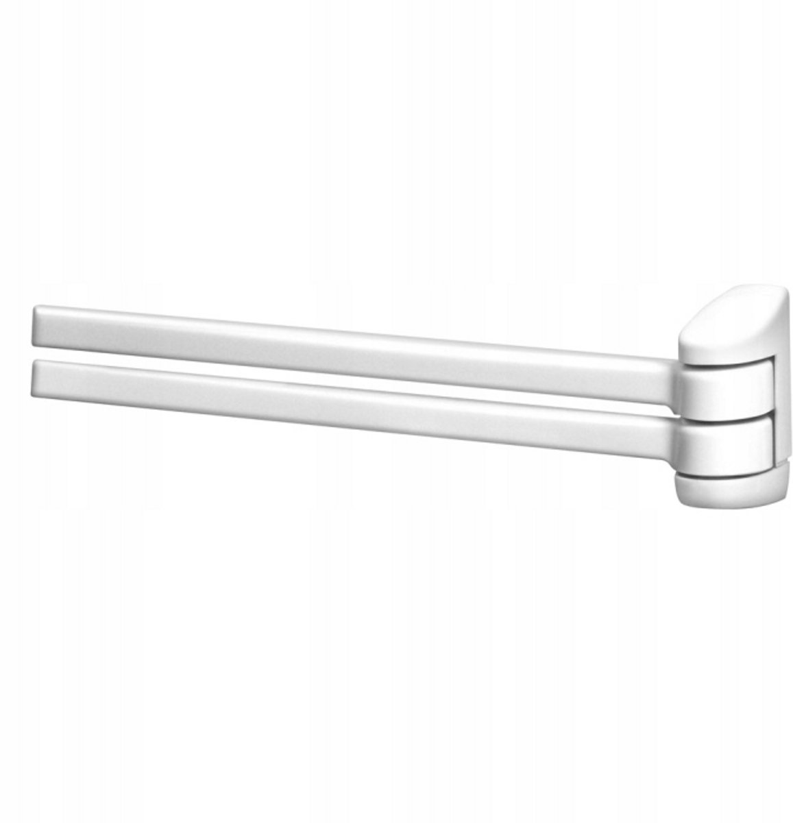 Laguna dubbele handdoek houder - 40 x 10 x 3 cm - kunststof - wit