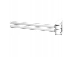 Laguna dubbele handdoek houder - 40 x 10 x 3 cm - kunststof - wit