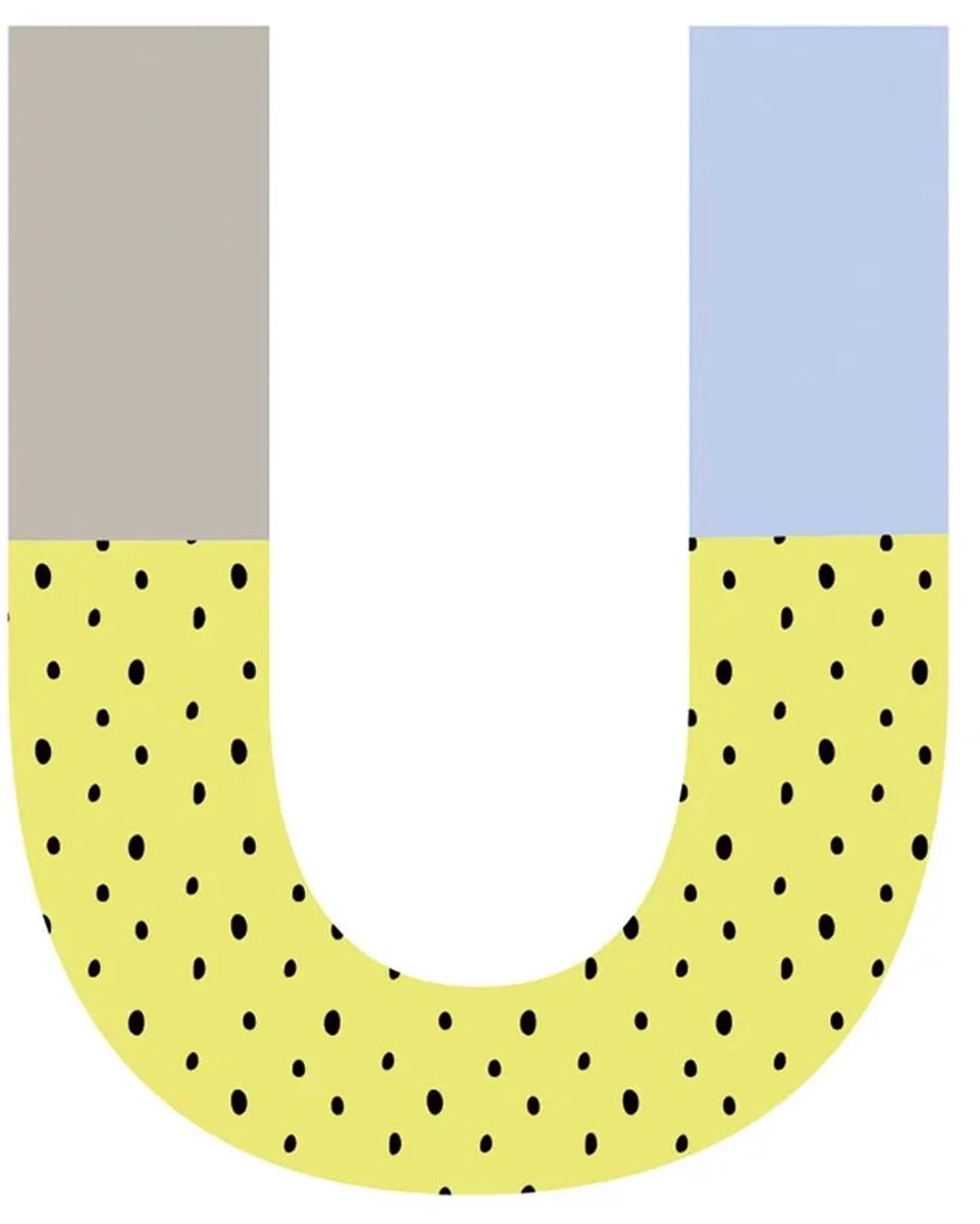 Lilipinso muursticker vrolijke letter U