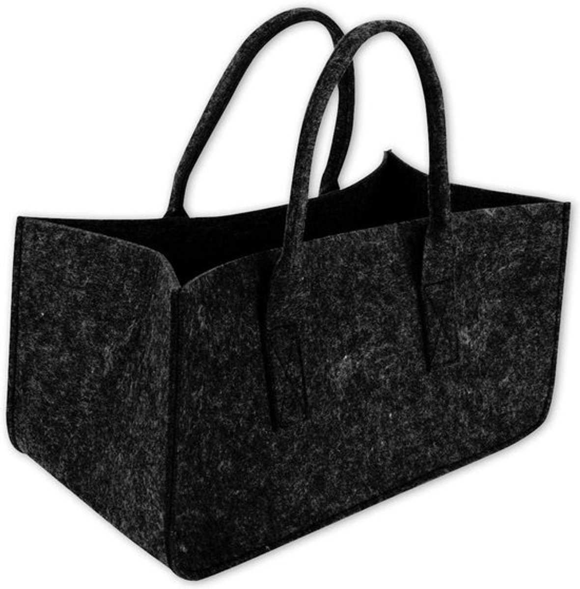 Stevige Vilten Mand voor Haardhout, Kranten of Boodschappen | 50x25x25 cm Antraciet